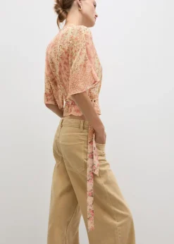 MANGO Koszule I Bluzki*Bluzka kopertowa z nadrukiem w kwiaty