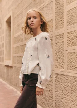 Dzieci MANGO Koszule I Bluzki*Bluzka kwiatowy haft