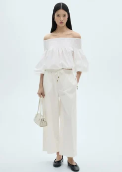 MANGO Koszule I Bluzki*Bluzka marszczona z odkrytymi ramionami