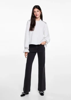 MANGO Koszule I Bluzki*Bluzka marszczone hafty