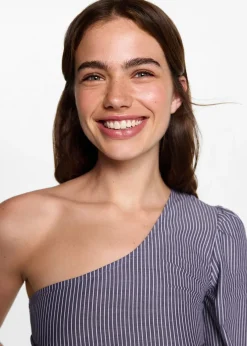 MANGO Koszule I Bluzki*Bluzka na jedno ramię w paski