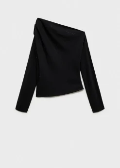 MANGO Koszule I Bluzki*Bluzka na jedno ramię z cekinami