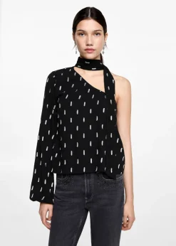 MANGO Koszule I Bluzki*Bluzka na jedno ramię ze wzorem