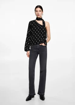 MANGO Koszule I Bluzki*Bluzka na jedno ramię ze wzorem