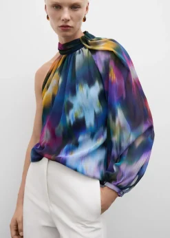 MANGO Koszule I Bluzki*Bluzka na jedno ramię ze wzorem