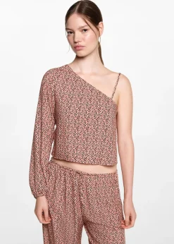 MANGO Koszule I Bluzki*Bluzka na jedno ramię ze wzorem