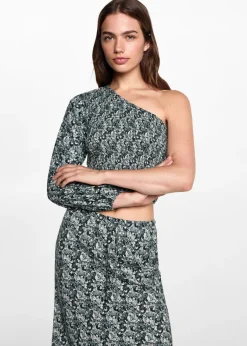 MANGO Koszule I Bluzki*Bluzka na jedno ramię ze wzorem