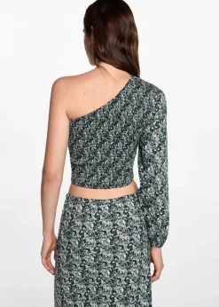 MANGO Koszule I Bluzki*Bluzka na jedno ramię ze wzorem