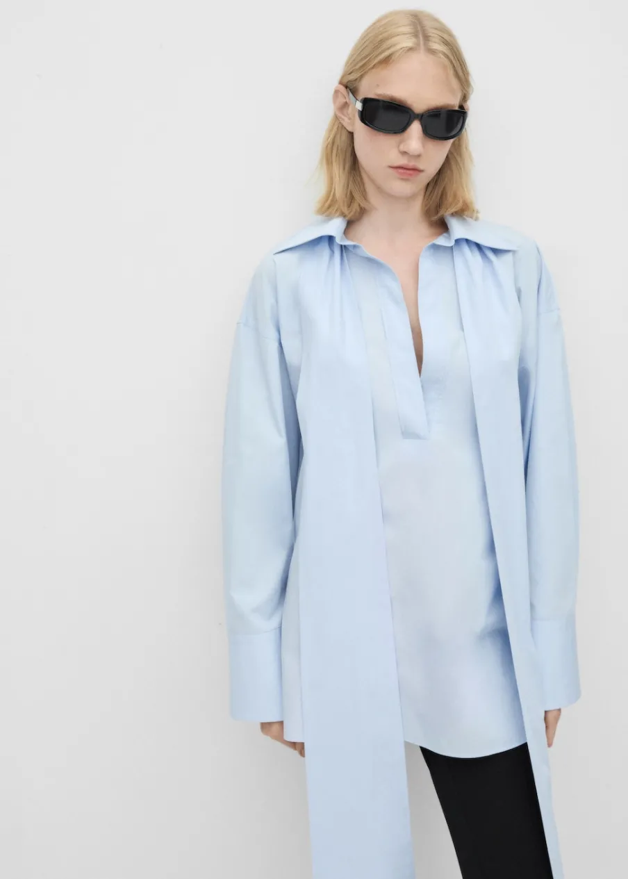 MANGO Koszule I Bluzki*Bluzka oversize z wiązaniem