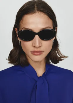 MANGO Koszule I Bluzki*Bluzka satynowa z chokerem z kwiatem