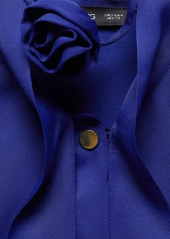 MANGO Koszule I Bluzki*Bluzka satynowa z chokerem z kwiatem