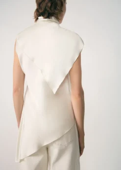 MANGO Koszule I Bluzki*Bluzka satynowa z jednym rękawem