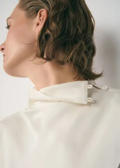 MANGO Koszule I Bluzki*Bluzka satynowa z jednym rękawem