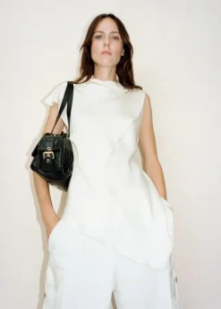 MANGO Koszule I Bluzki*Bluzka satynowa z jednym rękawem