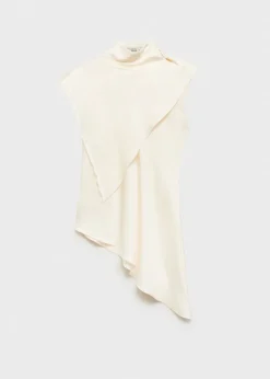 MANGO Koszule I Bluzki*Bluzka satynowa z jednym rękawem