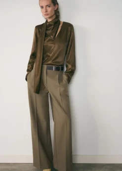 MANGO Koszule I Bluzki*Bluzka satynowa z wiązaniem