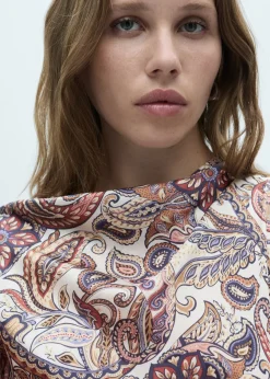 MANGO Koszule I Bluzki*Bluzka satynowa ze wzorem