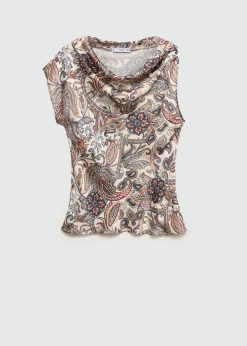 MANGO Koszule I Bluzki*Bluzka satynowa ze wzorem