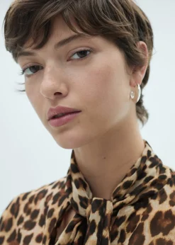 MANGO Koszule I Bluzki*Bluzka w lamparcie cętki z wiązaniem pod szyją