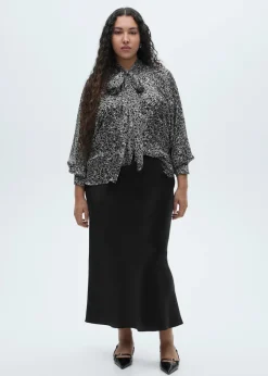 MANGO Koszule I Bluzki*Bluzka w lamparcie cętki z wiązaniem pod szyją