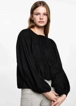 MANGO Koszule I Bluzki*Bluzka wiązana przy szyi