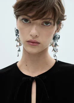 MANGO Koszule I Bluzki*Bluzka z aksamitu z wiązanym zapięciem