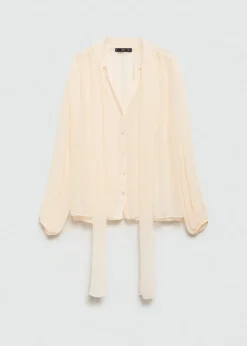 MANGO Koszule I Bluzki*Bluzka z bufiastymi rękawami i wiązaniem