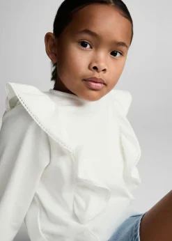 Dzieci MANGO Koszulki I Topy*Bluzka z falbankami