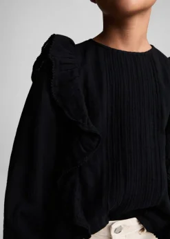 Dzieci MANGO Koszule I Bluzki*Bluzka z falbankami i wyszywanymi zdobieniami