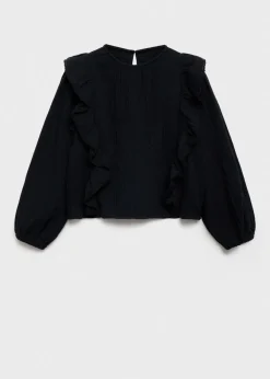 Dzieci MANGO Koszule I Bluzki*Bluzka z falbankami i wyszywanymi zdobieniami