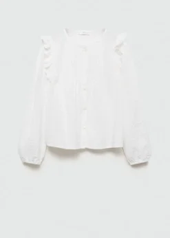 Dzieci MANGO Koszule I Bluzki*Bluzka z falbankami i wyszywanymi zdobieniami