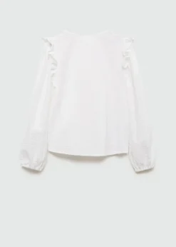 Dzieci MANGO Koszule I Bluzki*Bluzka z falbankami i wyszywanymi zdobieniami