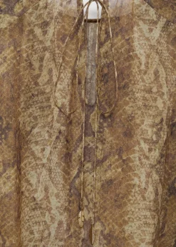 MANGO Koszule I Bluzki*Bluzka z falbankami i wzorem skóry węża