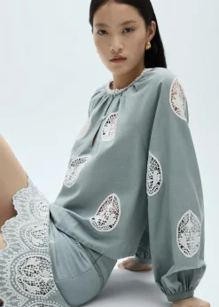 MANGO Koszule I Bluzki*Bluzka z haftem