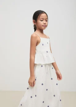 Dzieci MANGO Koszule I Bluzki*Bluzka z haftowanymi detalami i falbanką