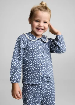 Dzieci MANGO Koszulki*Bluzka z kołnierzykiem babydoll i nadrukiem