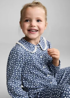 Dzieci MANGO Koszulki*Bluzka z kołnierzykiem babydoll i nadrukiem