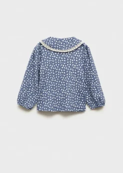 Dzieci MANGO Koszulki*Bluzka z kołnierzykiem babydoll i nadrukiem