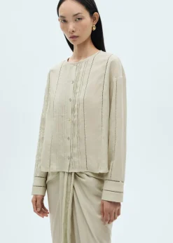 MANGO Koszule I Bluzki*Bluzka z lyocellu z ażurowymi wstawkami