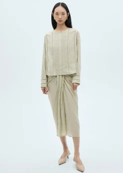 MANGO Koszule I Bluzki*Bluzka z lyocellu z ażurowymi wstawkami