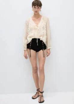 MANGO Koszule I Bluzki*Bluzka z lyocellu z wiązaniem