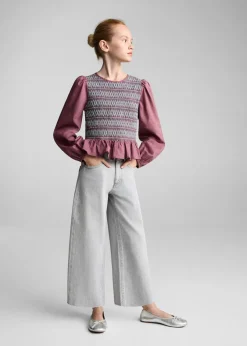 Dzieci MANGO Koszule I Bluzki*Bluzka z marszczonym panelem