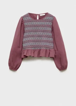 Dzieci MANGO Koszule I Bluzki*Bluzka z marszczonym panelem