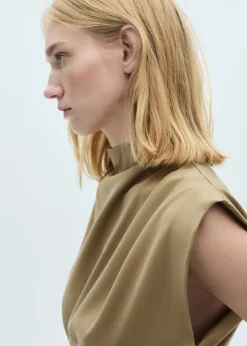 MANGO Koszule I Bluzki*Bluzka z poduszkami na ramionach i paskiem