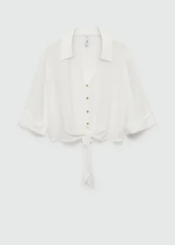 MANGO Koszule I Bluzki*Bluzka z rozszerzanym rękawem i wiązaniem