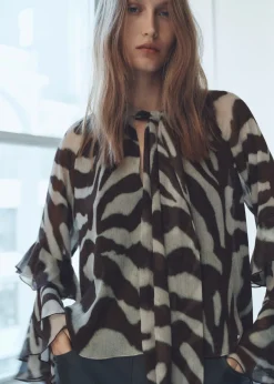 MANGO Koszule I Bluzki*Bluzka z rozszerzanym rękawem i nadrukiem