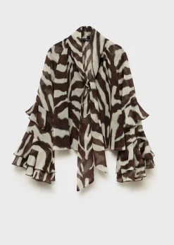 MANGO Koszule I Bluzki*Bluzka z rozszerzanym rękawem i nadrukiem