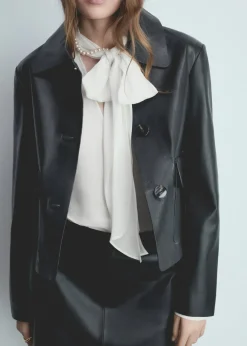 MANGO Koszule I Bluzki*Bluzka z wiązaniem przy dekolcie