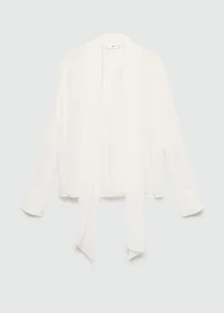 MANGO Koszule I Bluzki*Bluzka z wiązaniem przy dekolcie