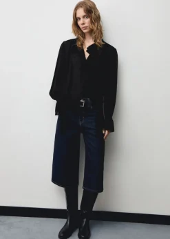 MANGO Koszule I Bluzki*Bluzka z wysokim kołnierzem i falbanką